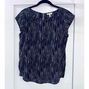 Joie silk cap sleeve striped top